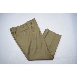 Zanella Dress Pants 100% Wool Todd Beige Pleated Mens Size 38 x 27"